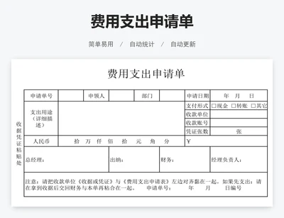 费用支出申请单