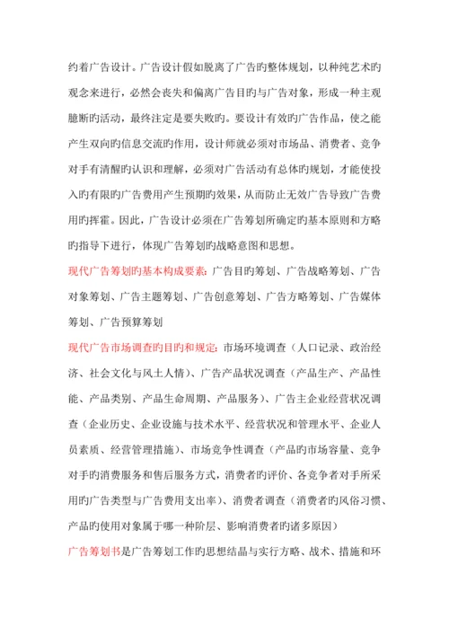 2023年广告设计与创意自考资料.docx