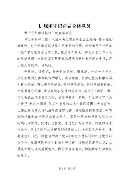 讲规矩守纪律做合格党员 (3).docx