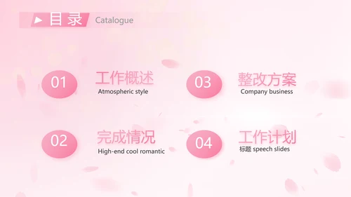 粉色唯美背景工作总结汇报动态PPT