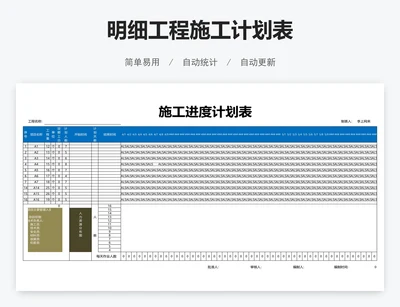 明细工程施工计划表