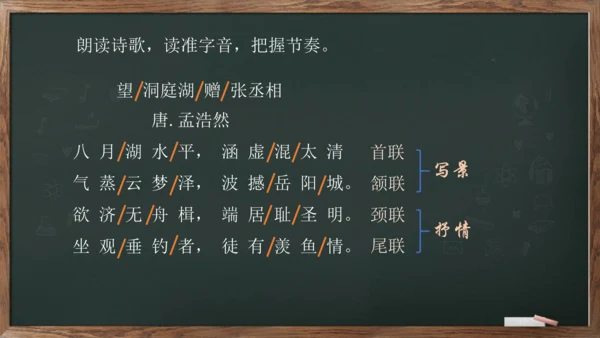 八年级下册 第三单元 课外古诗词诵读《望洞庭湖赠张丞相》课件(共20张PPT)