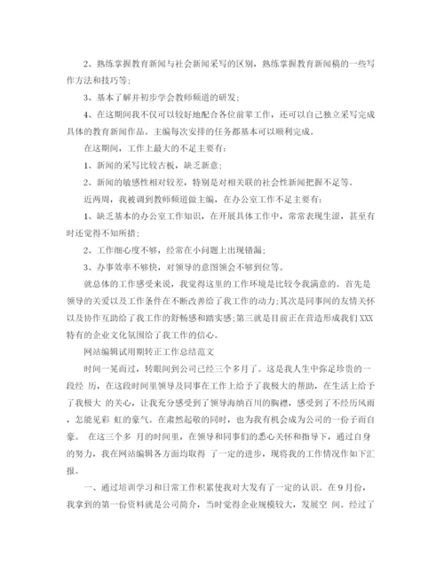 精编之网站编辑试用期转正工作总结范文.docx