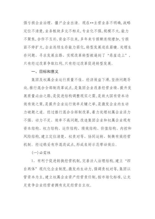 公司混合所有制改革试点工作专业方案.docx