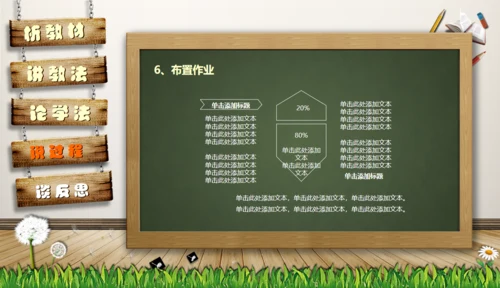 教师说课黑板卡通风格教育教学通用PPT模板