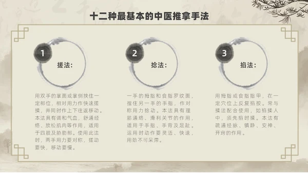 水墨风中医推拿按摩ppt模板