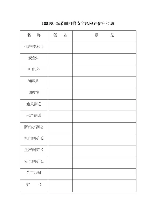 香香煤业工作面回撤安全风险评估报告
