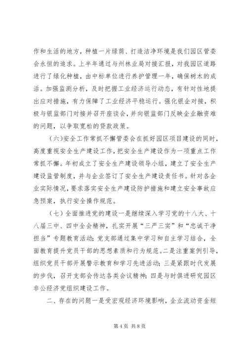 产业区办公室上半年工作总结及下半年工作计划.docx