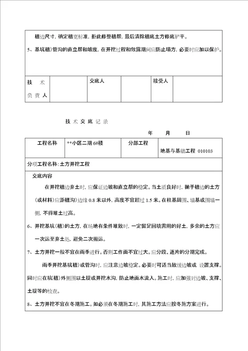 技术交底记录土建部分77个