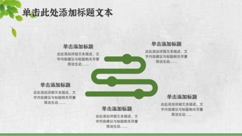 文艺小清新绿叶通用PPT模板