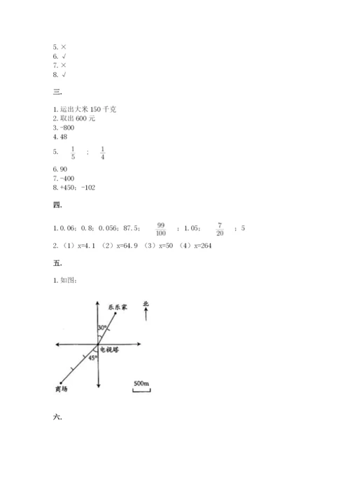 小升初数学综合模拟试卷附参考答案【满分必刷】.docx