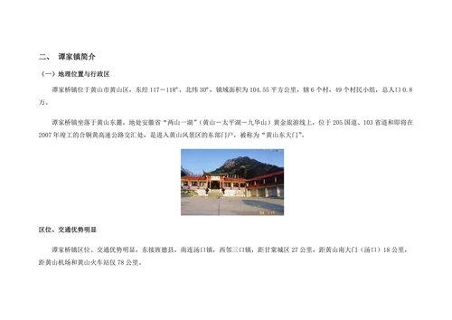 黄山景区谭家桥地产项目市场分析报告