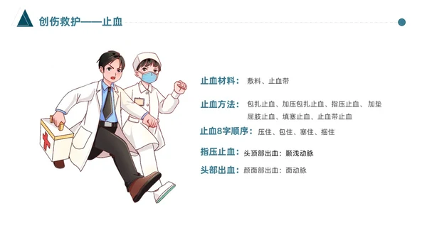 蓝色简约医护人员急救知识课件医疗护理医疗器械通用PPT