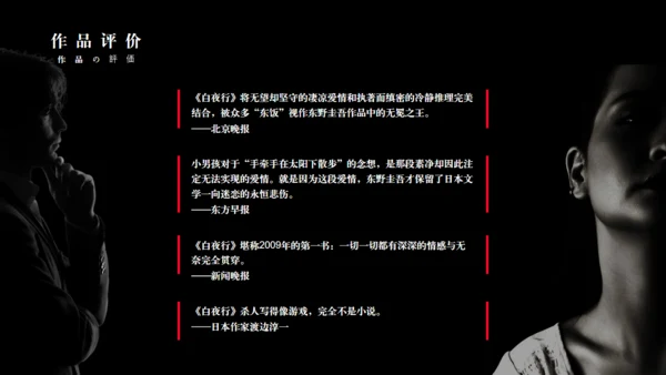 《白夜行》读书分享通用PPT模板