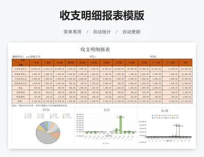 收支明细报表模版
