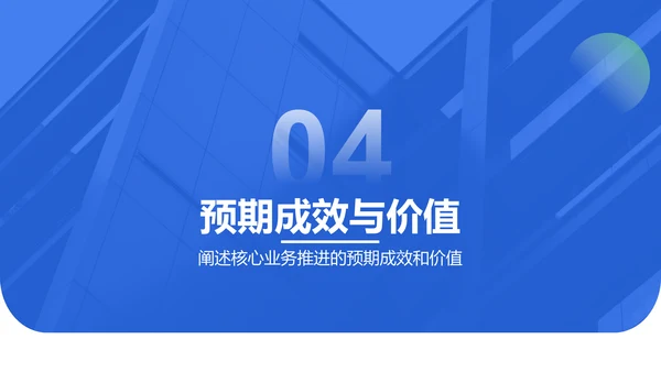 蓝色3D风核心业务推进报告PPT模板