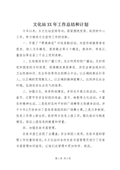 文化站XX年工作总结和计划.docx