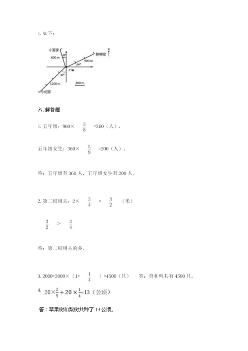 人教版六年级上册数学期中测试卷含答案【实用】.docx