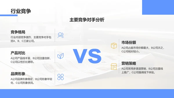 蓝色3D风季度营销运营分析PPT模板