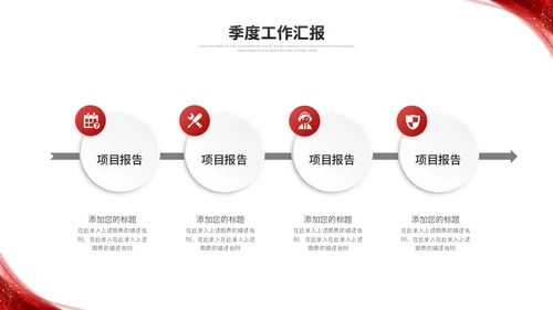 红色简约微粒体季度工作总结述职报告工作汇报ppt模板