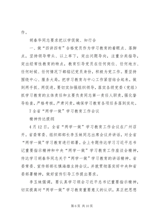 全省、全市“两学一做”学习教育工作座谈会精神传达提纲 (5).docx