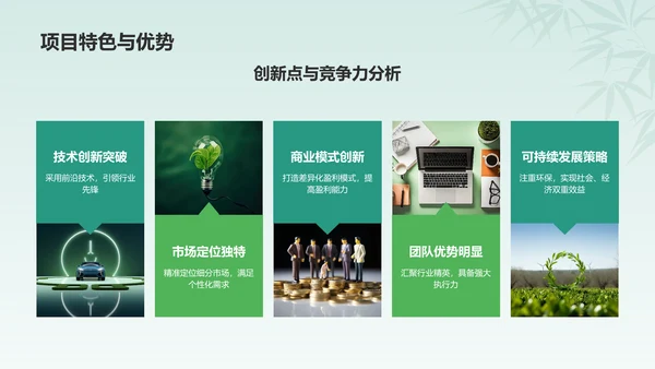 绿色水墨风挑战杯创业计划书PPT模板