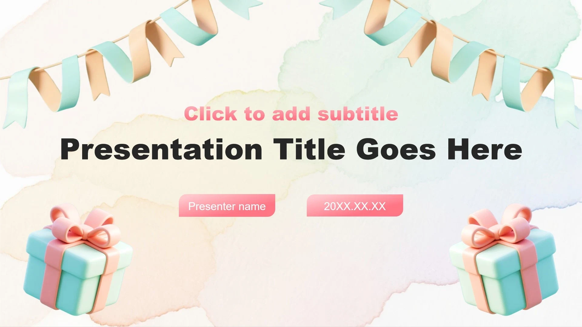 粉色小清新风企业生日会活动策划方案PPT主题模板