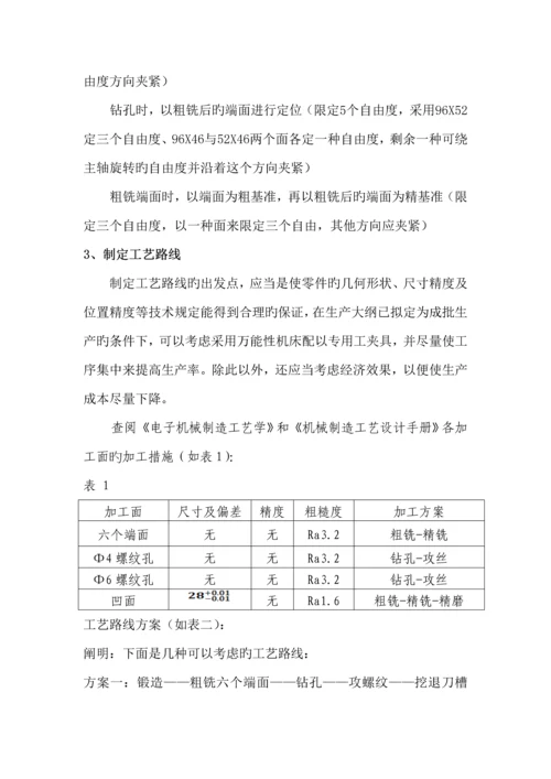 滑块制造标准工艺优质课程设计专项说明书最终版.docx