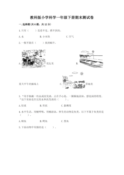 教科版小学科学一年级下册期末测试卷及完整答案（夺冠系列）.docx