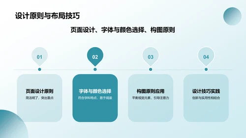 蓝色渐变风教学各学科PPTPPT模板