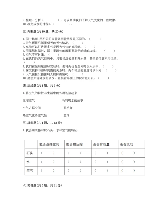 教科版三年级上册科学《期末测试卷》精品（考点梳理）.docx