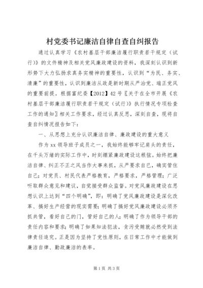 村党委书记廉洁自律自查自纠报告.docx