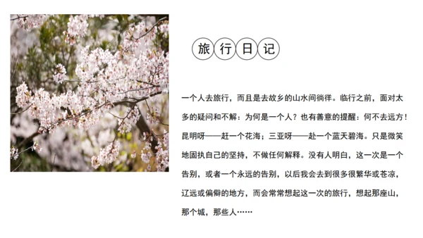 安静的旅行日记通用PPT模板