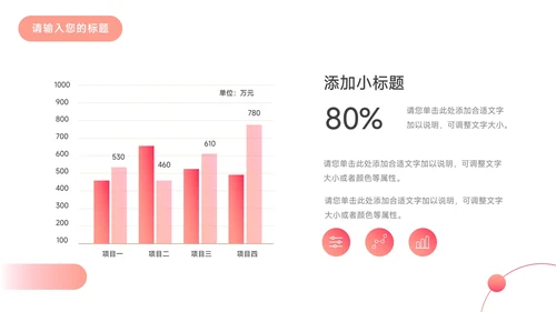红色渐变大气年终业绩汇报PPT模板