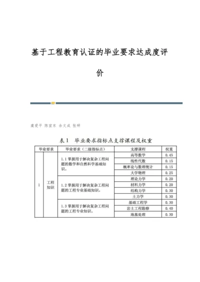 基于工程教育认证的毕业要求达成度评价.docx