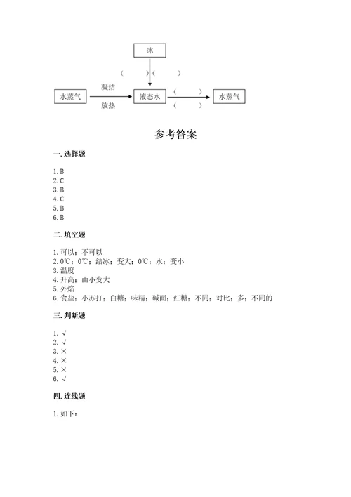 教科版科学三年级上册第一单元《水》测试卷及1套参考答案