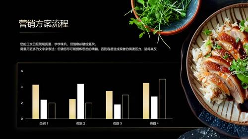 黑金色中国风美食营销PPT演示模板