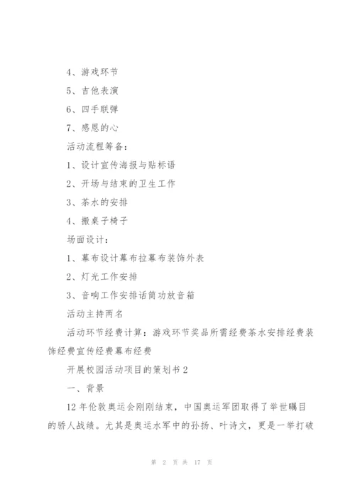 开展校园活动项目的策划书.docx