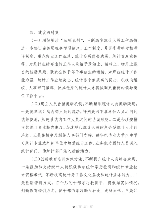 县统计局干部队伍建设情况调研报告.docx