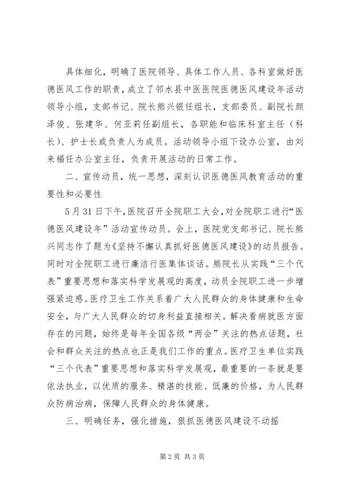 双桥镇卫生院关于开展医德医风专题教育活动的情况汇报 (3).docx