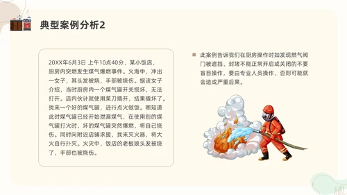 扁平插画厨房消防安全培训PPT课件