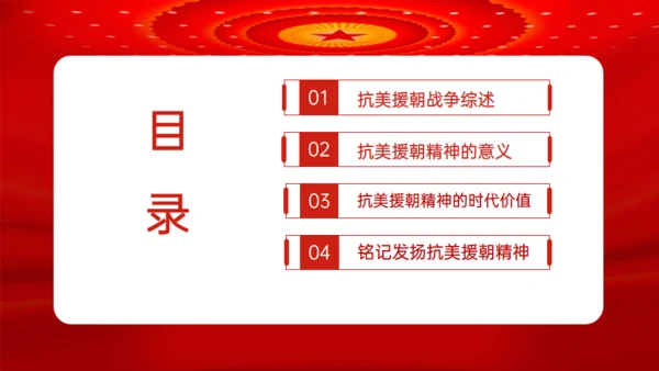 学习抗美援朝精神通用PPT模板