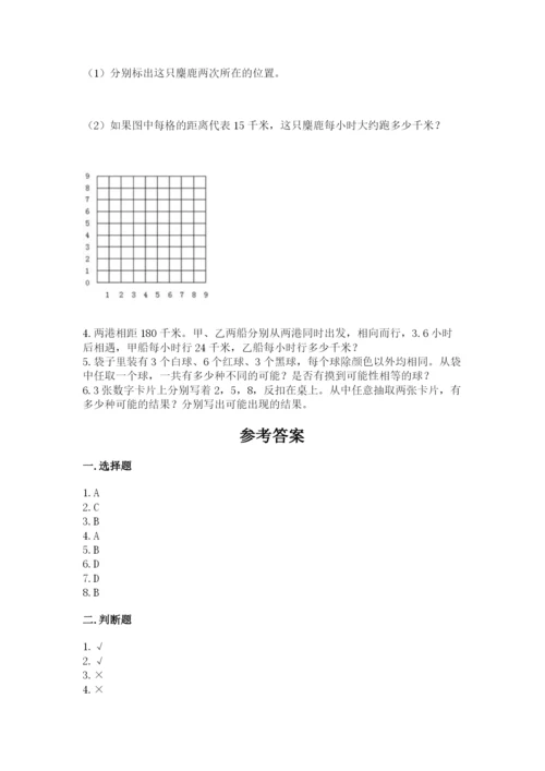 2022人教版五年级上册数学期末测试卷（易错题）.docx