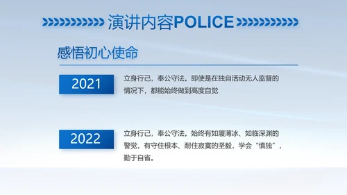 蓝色大气公安警察简介动态PPT