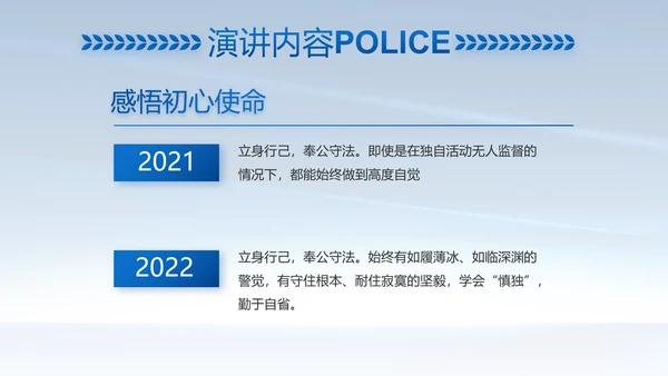 蓝色大气公安警察简介动态PPT