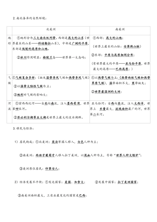 2023年湘教版七年级下册地理知识点.docx