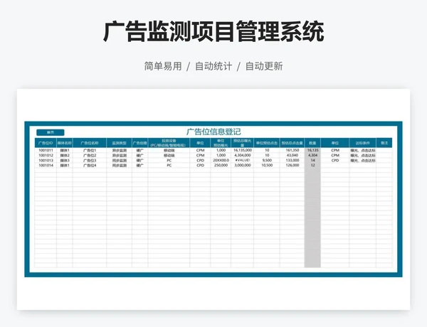 广告监测项目管理系统