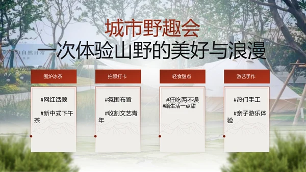 城市露营计划活动推广方案通用PPT模板