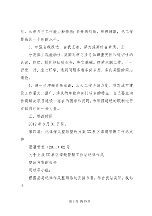 纪律作风整顿整改计划.docx