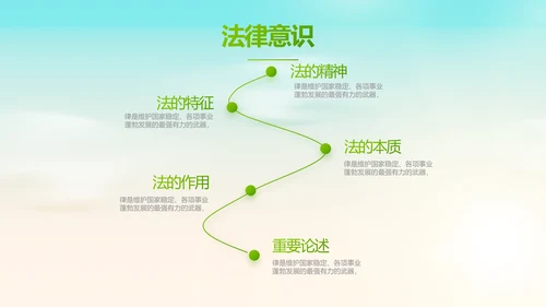 蓝色清新法治讲座进校园宣传PPT